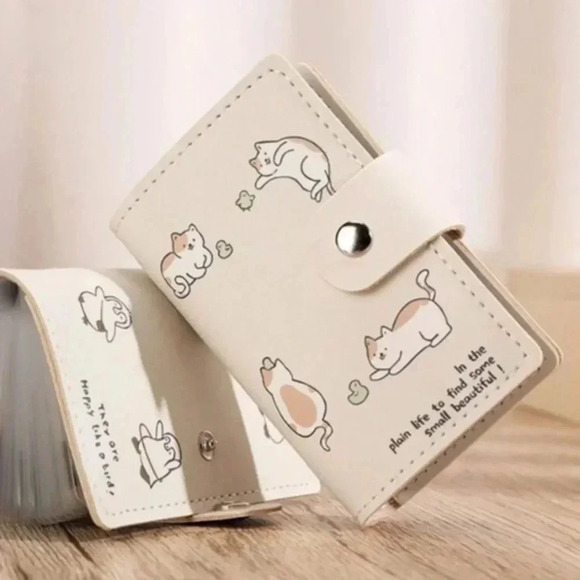 Cream colored wallet with small kitties ducks plain life find small beauties - Picture 3 of 6